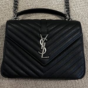 YSL Medium College in Black SHW